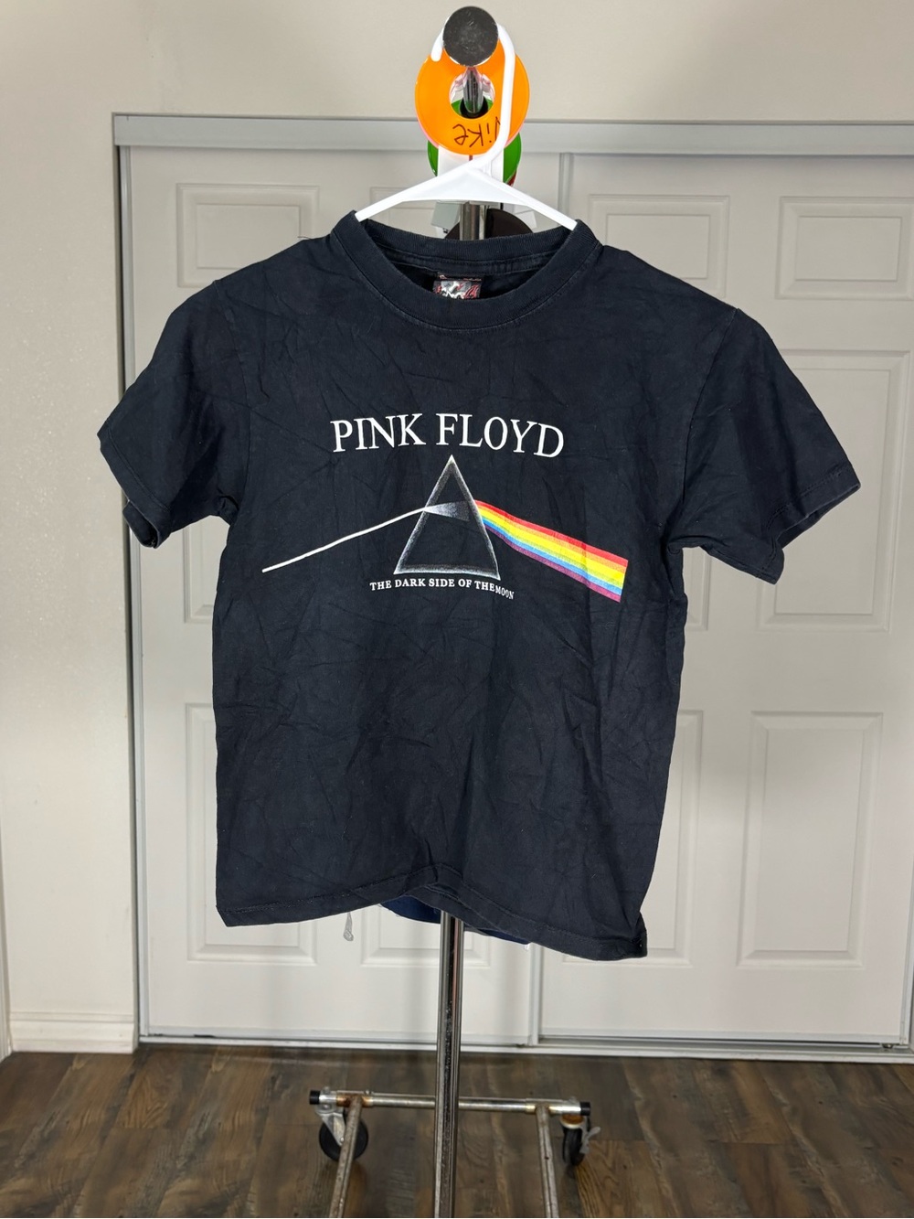 Pink Floyd Black Kids Short Sleeve Tee with Prism Rainbow Graphic